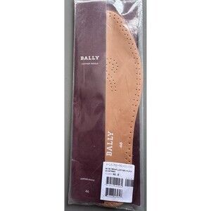 Bally Leather Insoles Size 46 Beige Brown Made in Italy Luxury Shoe Inserts